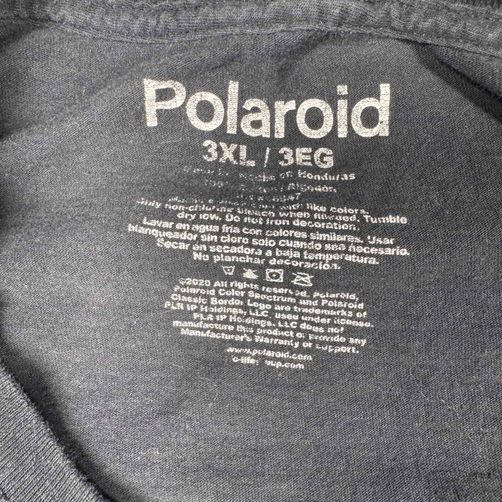 Polaroid Land Camera Graphic T-Shirt Mens 3XL Black Retro Mountain Logo‎ Tee